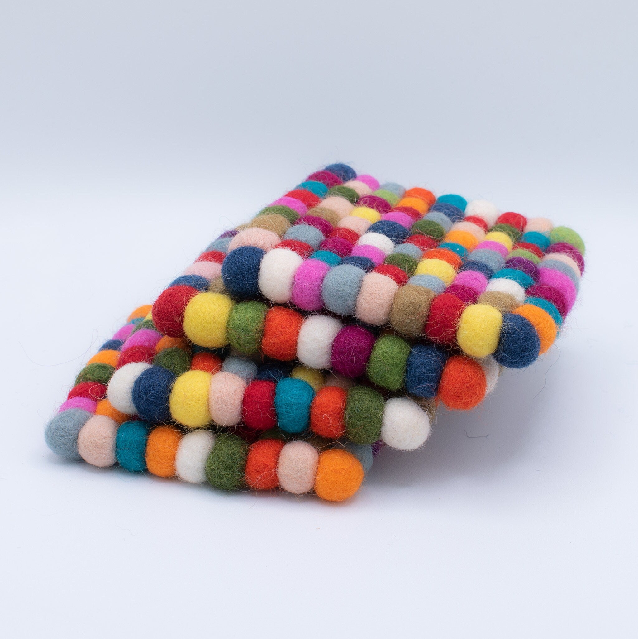 DIY Wool Felt Ball Coasters